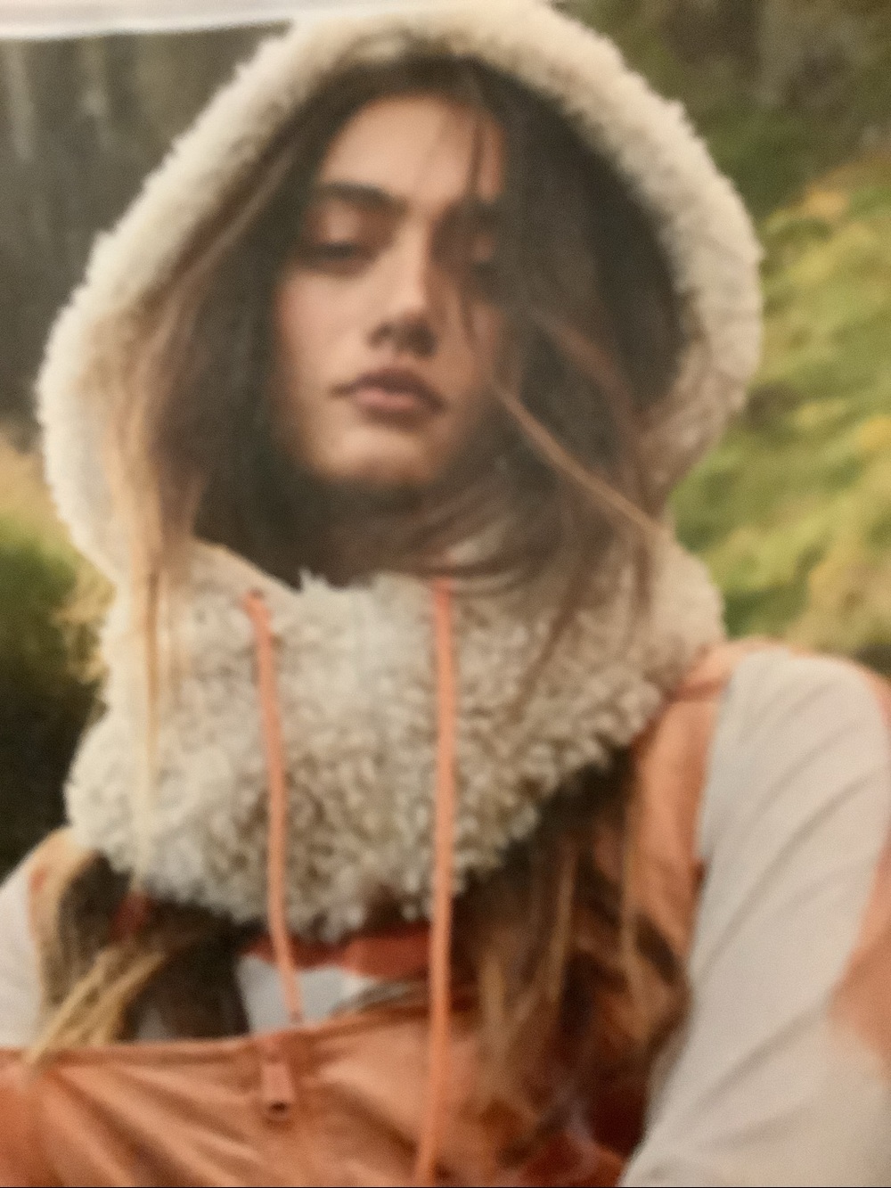 Free People cold snap fleece balaclava Hat with Drawcord and neck gater